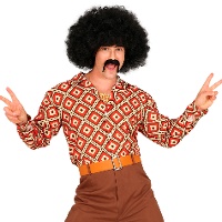 Camisa fantasia anos 70 hippie losangos
