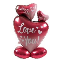 Balão I Love You 77 cm com base