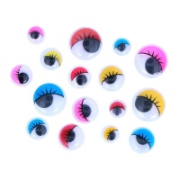 Olhos coloridos móveis com abas sortidas - Innspiro - 52 unid.