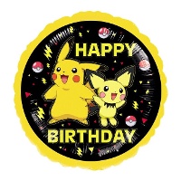 Balão de Pokémon de feliz aniversário de 43 cm