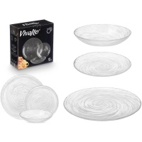 Conjunto de louças de vidro transparente - 12 peças