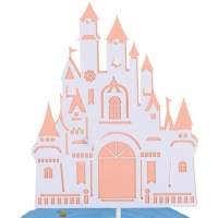 Topo de castelo cor-de-rosa de princesa