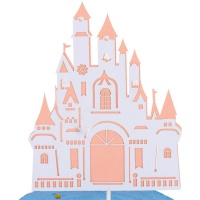 Topper de castelo cor-de-rosa de princesa