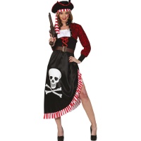 Fato de pirata com caveira para mulheres