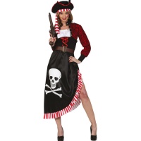 Fato de Pirata com Caveira para mulher