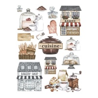 Papel de arroz de Cuisine de 29,7 x 42,5 cm - Artis decor - 1 unidade