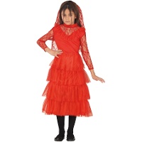 Fantasia de noiva vermelha para menina
