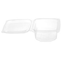 Recipiente transparente de 0,75 L com tampa articulada - 50 unid.