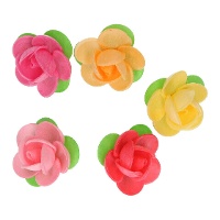 Véus de flores camélias coloridas de 4 cm - FunCakes - 5 unidades