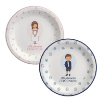 Pratos para Primeira Comunhão de menino ou de menina - 18 cm - 8 unidades