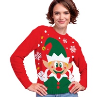Suéter de Natal de elfo natalino para mulher