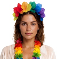 Tiara de flores multicolorida