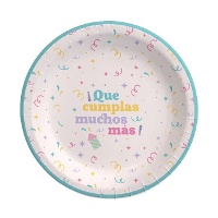 Pratos de Aniversário de 18 cm - 8 unidades