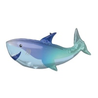 Balão tubarão azul feliz 96 x 45 cm - Anagrama