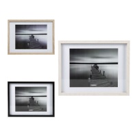 Moldura fotográfica 24 x 30 cm preto e branco baía
