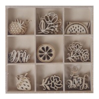 Figuras recortadas de madeira de fruta - Artis decor - 45 pcs.