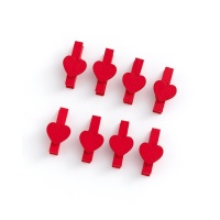 Molas pequenas de coração vermelho de 3,5 cm - 8 unidades