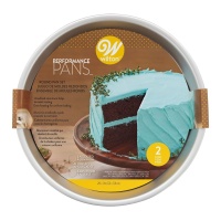 Forma redonda de alumínio de 22,8 x 22,8 x 5,08 cm - Wilton - 2 unidades