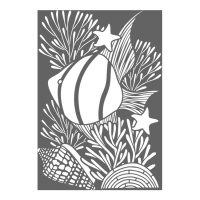 Stencil de peixes tropicais 30 x 20,5 cm - Artemio