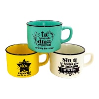 Caneca com mensagens sortidas - 1 unidade