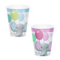 Copos de Elephant Baby Boy de 250 ml - 8 unidades