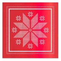Guardanapos de Natal bordados a vermelho 12,5 x 12,5 cm - 30 pcs.