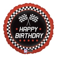 Balão redondo de Racing Happy Birthday de 46 cm - Grabo