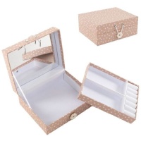 Caixa para jóias com compartimentos Basics cor-de-rosa