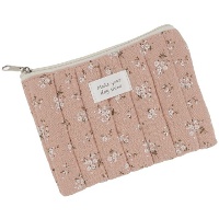 Nécessaire de Flores Rosa de 17 x 12 cm