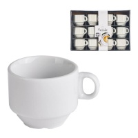 Conjunto de 12 xícaras de café em porcelana de 90 ml