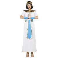 Traje egípcio com cinto azul para mulheres
