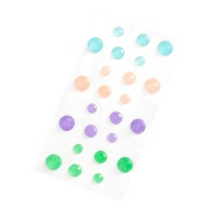 Autocolantes de cristais 3D em cores suaves - 24 pcs.