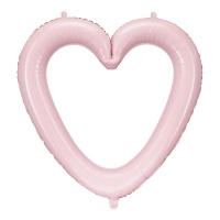 Moldura de balão coração rosa claro 73 x 72 cm - PartyDeco