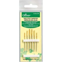 Agulhas de tricotar olho de ouro nº 18, 20 e 22 - Clover - 6 unid.