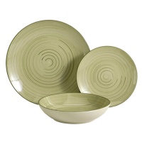 Louça espiral verde oliva - 18 peças
