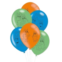Balões de látex Bluey 23 cm - 6 pcs.