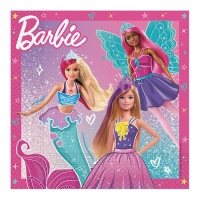 Guardanapos fantasia Barbie 16,5 x 16,5 cm - 20 unid.