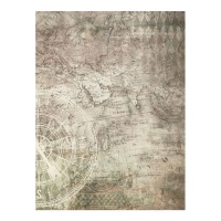 Papel de arroz com mapa 29,7 x 42,5 cm - Artis decor - 1 unid.