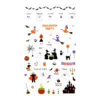 Autocolantes de Halloween com formas e desenhos variados - 1 folha
