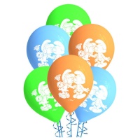 Balões de látex Smurfs engraçados - 8 unid.