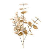 Ramo decorativo dourado de eucalipto com brilho 60 cm - 1 unidade