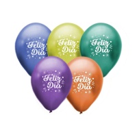 Balões de Látex 30 cm - Balões Palhaços - 25 peças - Feliz dia feliz - cores sortidas