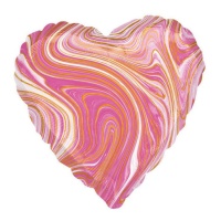 43 cm balão de coração rosa, branco e dourado - Anagrama