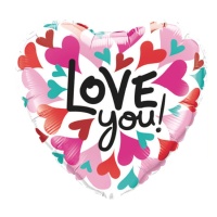 Love You 43 cm balão coração com corações