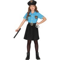 Fatos de polícia azul claro para rapariga