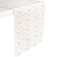 Tapete de mesa de 35 cm com flores coloridas - 1,50 m