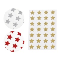 Autocolantes brilhantes em forma de estrela 1,5 cm - 28 peças