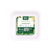Pratos quadrados de cartão de 20 cm sem bordos - 50 unid.