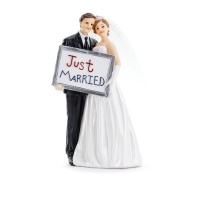 Estatueta de bolo de casamento Just Married 14,5 cm