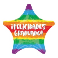 Balão de estrela arco-íris de Graduado de 48 cm - Anagram